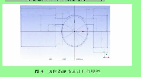 圖４　切向渦輪流量計(jì)幾何模型