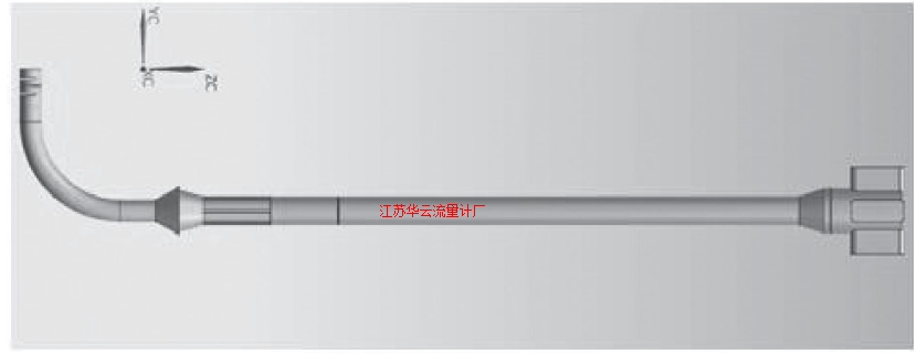 圖2 旁路管流量計(jì)水體模型Fig.2 Water model of bypass tube flowmeter